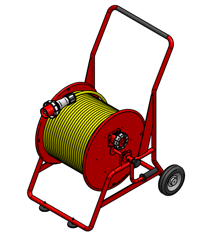 Cable reel steel type 505, red
