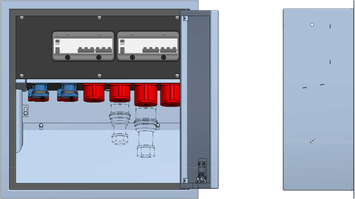 Recessed mounted distributor cabinet, box V2A