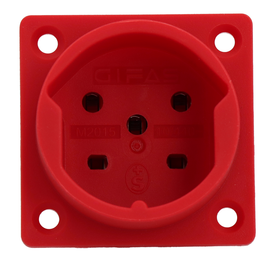 Prise à encastrer type 15 IP20 rouge sans couvercle