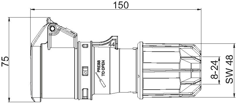 Kupplung Kunststoff CEE IP44