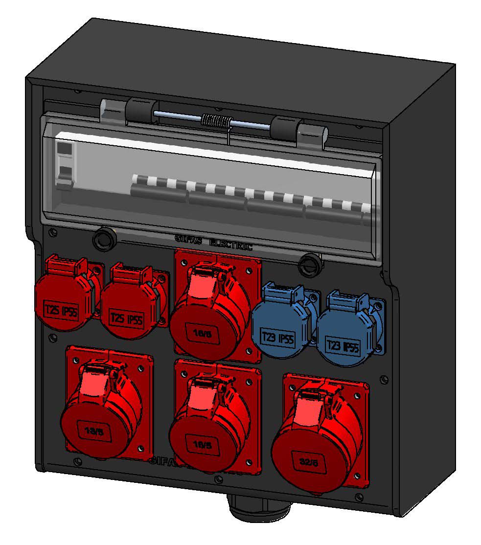 Quadro elettrico in gomma dura tipo 7700, nero