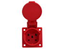 Prise à encastrer type 25 IP20 rouge avec couvercle