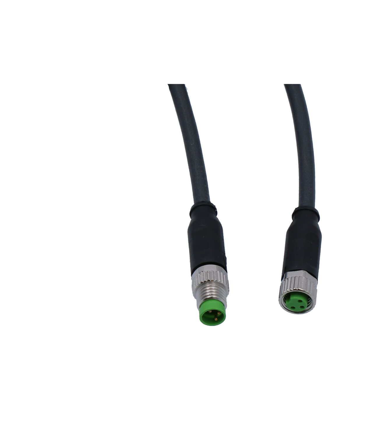 Extension cable 2m, black, with plug,