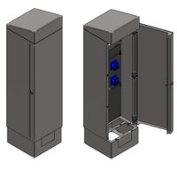 Power column QUADRO M V2A painted RAL 9007