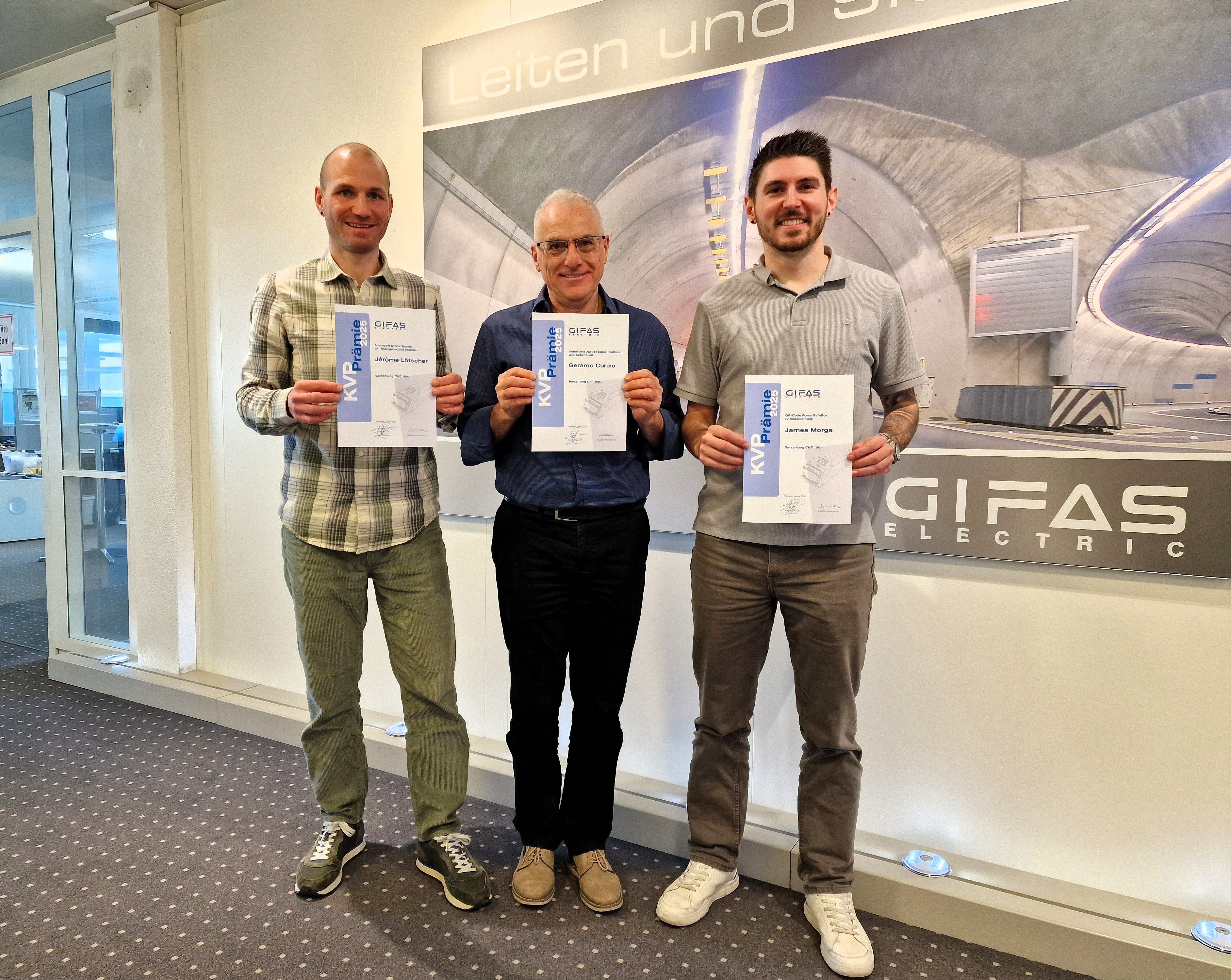 GIFAS Mitarbeiter erhalten Auszeichnung für eingereichte Verbesserungs­vorschläge im Unternehmen