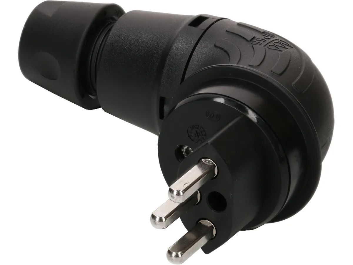 Winkelstecker Typ 23 IP55230V/16A/P+N+PE schwarz