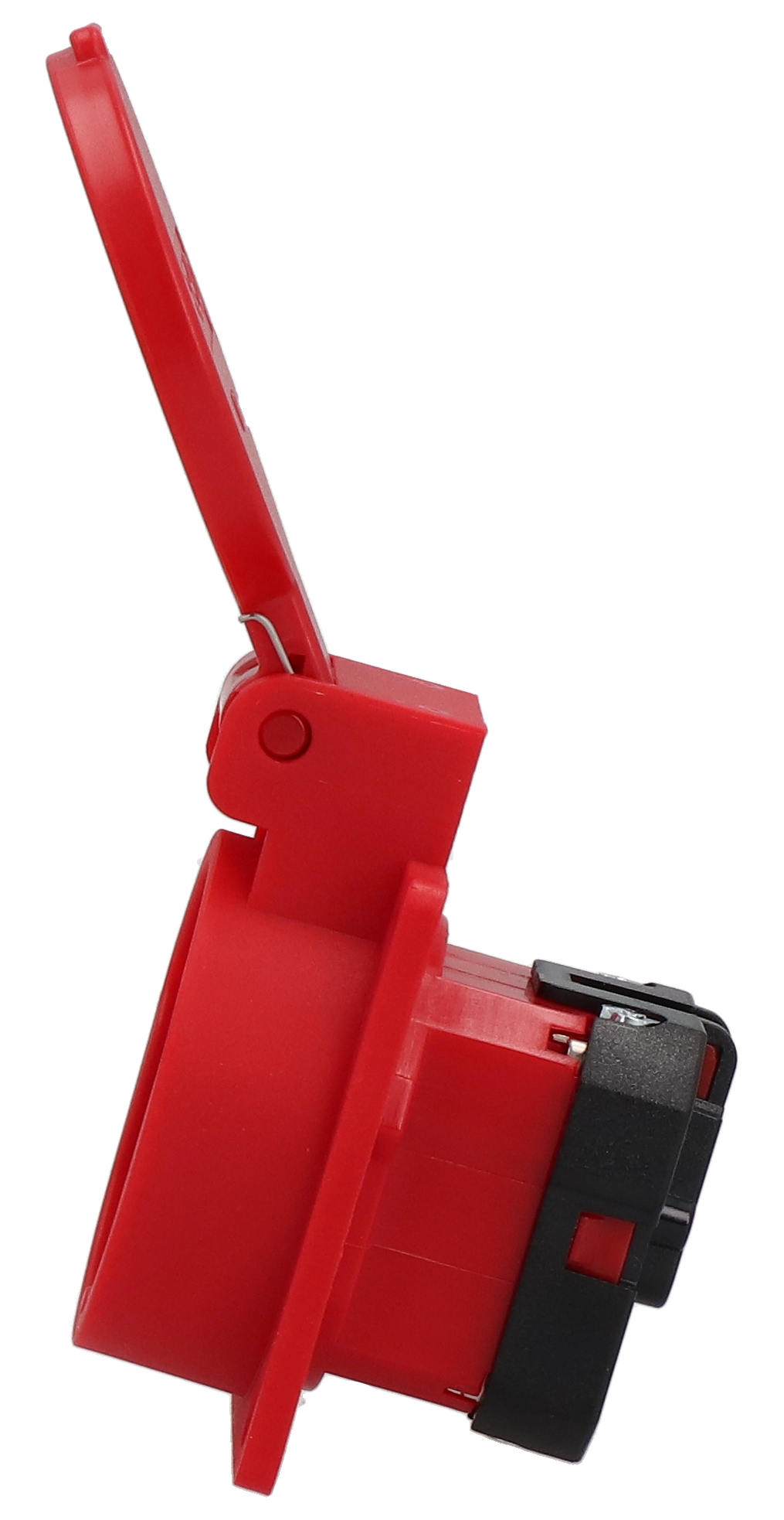 Built-in socket type 25 IP20 red with lid