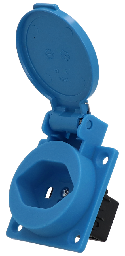 Built-in socket type 23 IP20 blue with lid