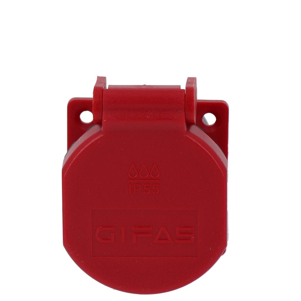 Einbausteckdose Typ 25 IP55 rot
