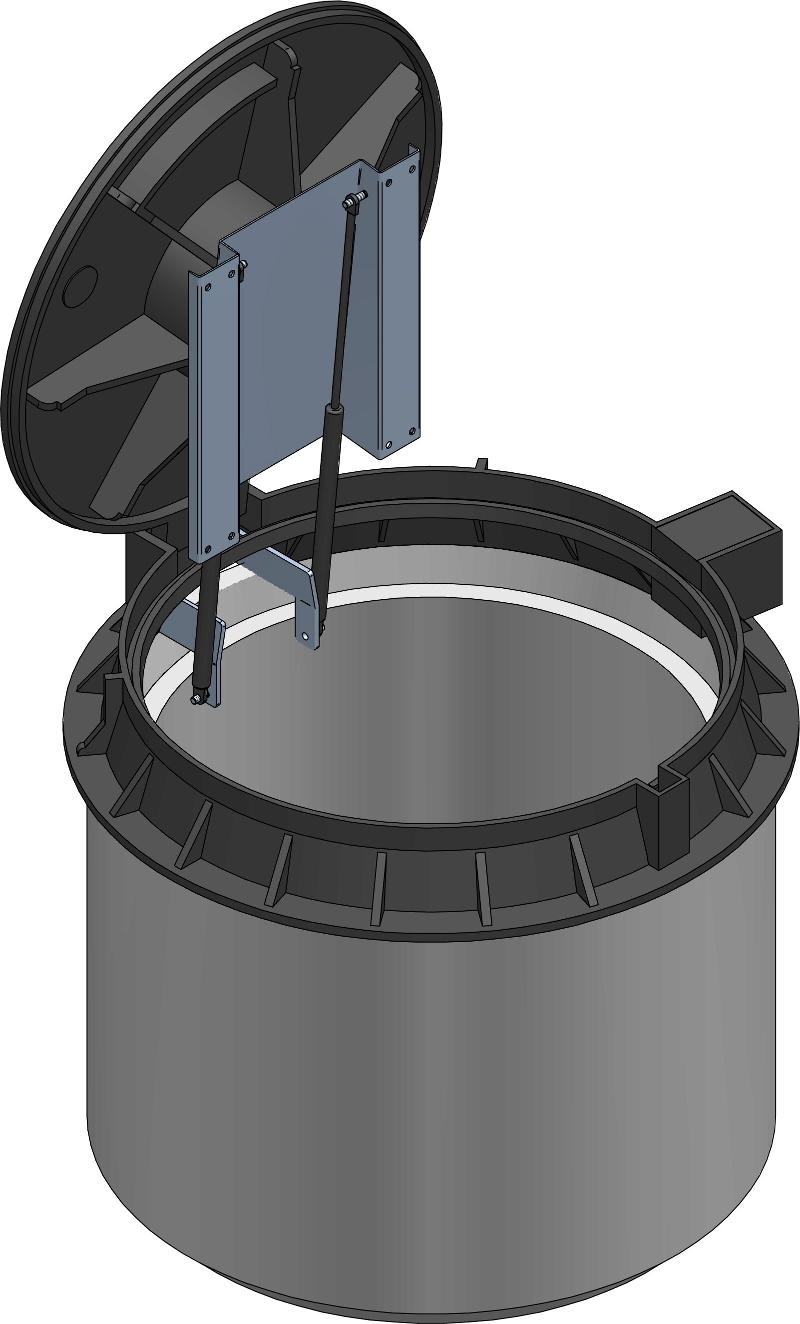 Vesuvio underfloor distributor incl. upper concrete tube,