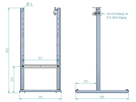 Support acier inox 800mmpour boîtier en butyl-caoutchouc GIFAS