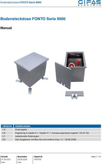 Bodensteckdose FONTO Serie 9000