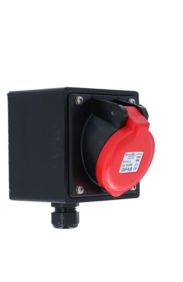 Solid rubber wall socket CEE