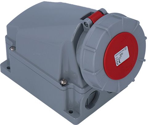 Plastic wall socket CEE 63A/400V, 3P+N+PE/6h, IP67