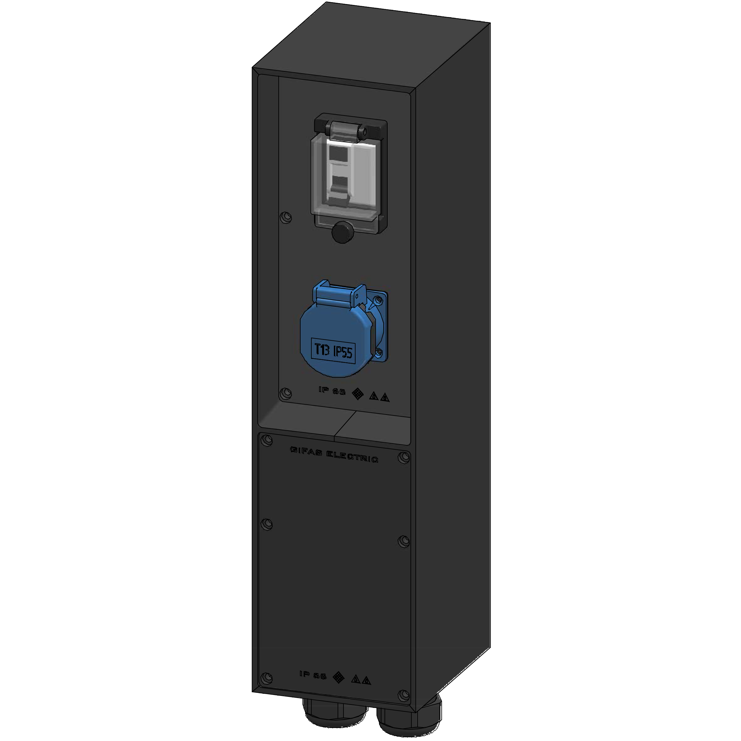 Boîtier de distribution type 4512, noir