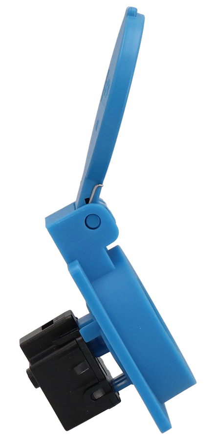 Built-in socket type 13 IP20 blue with lid