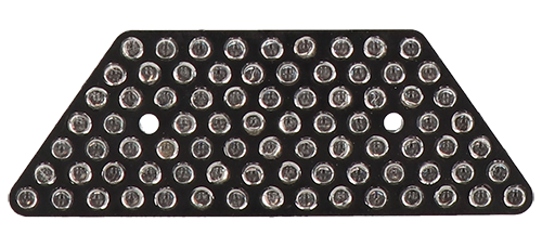 Reflektierender Einsatz Kunststoff schwarz,82 Glasperlen weiss, 86.5x30.6mm,