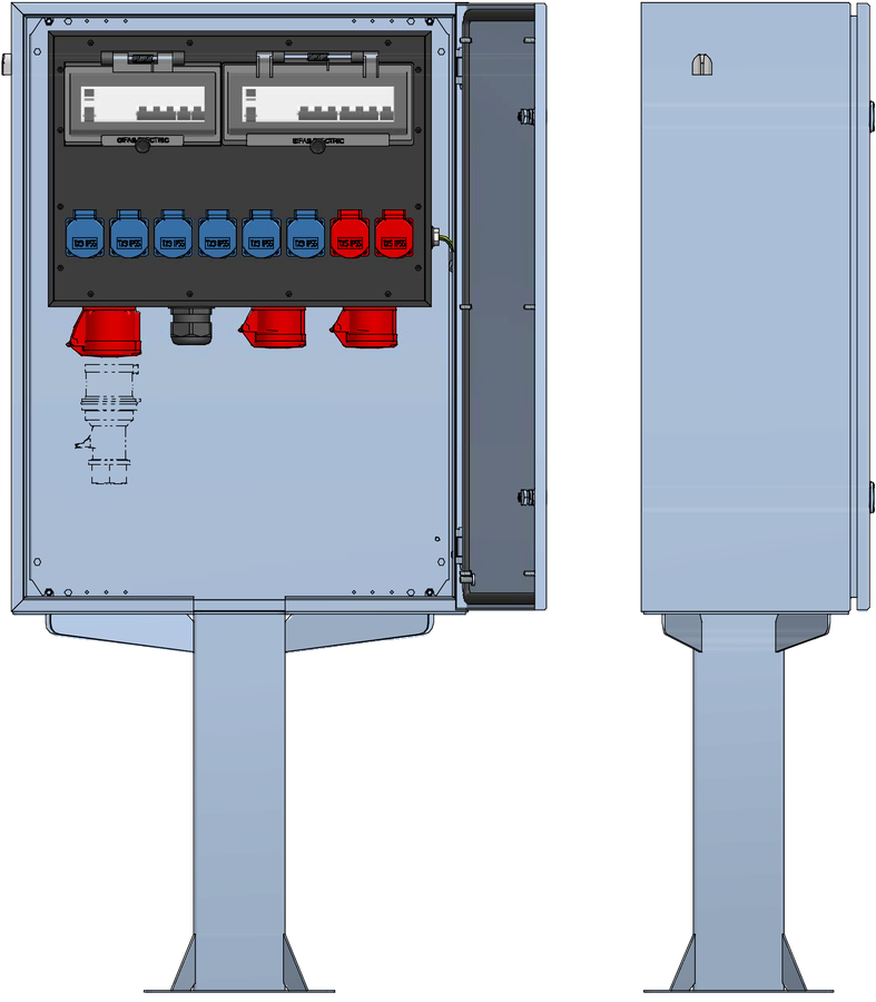 Distribuzione elettrica sopra muro piedistallo V2A,