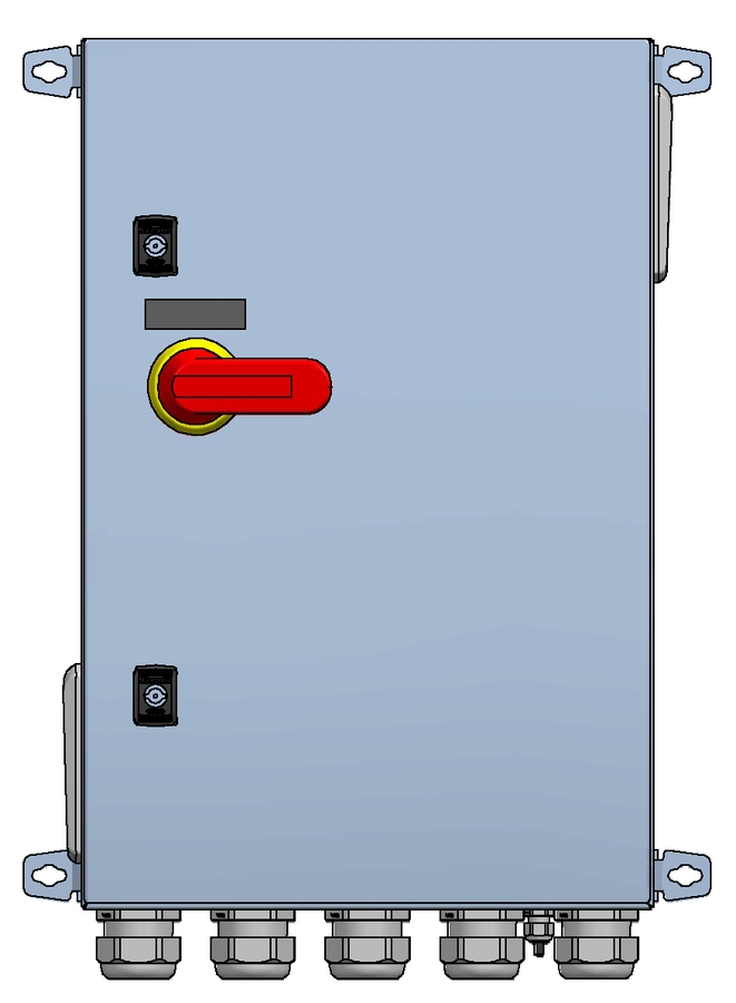 Main switch box with emergency shut-off function