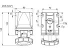 Presa da parete nera in plastica CEE IP67