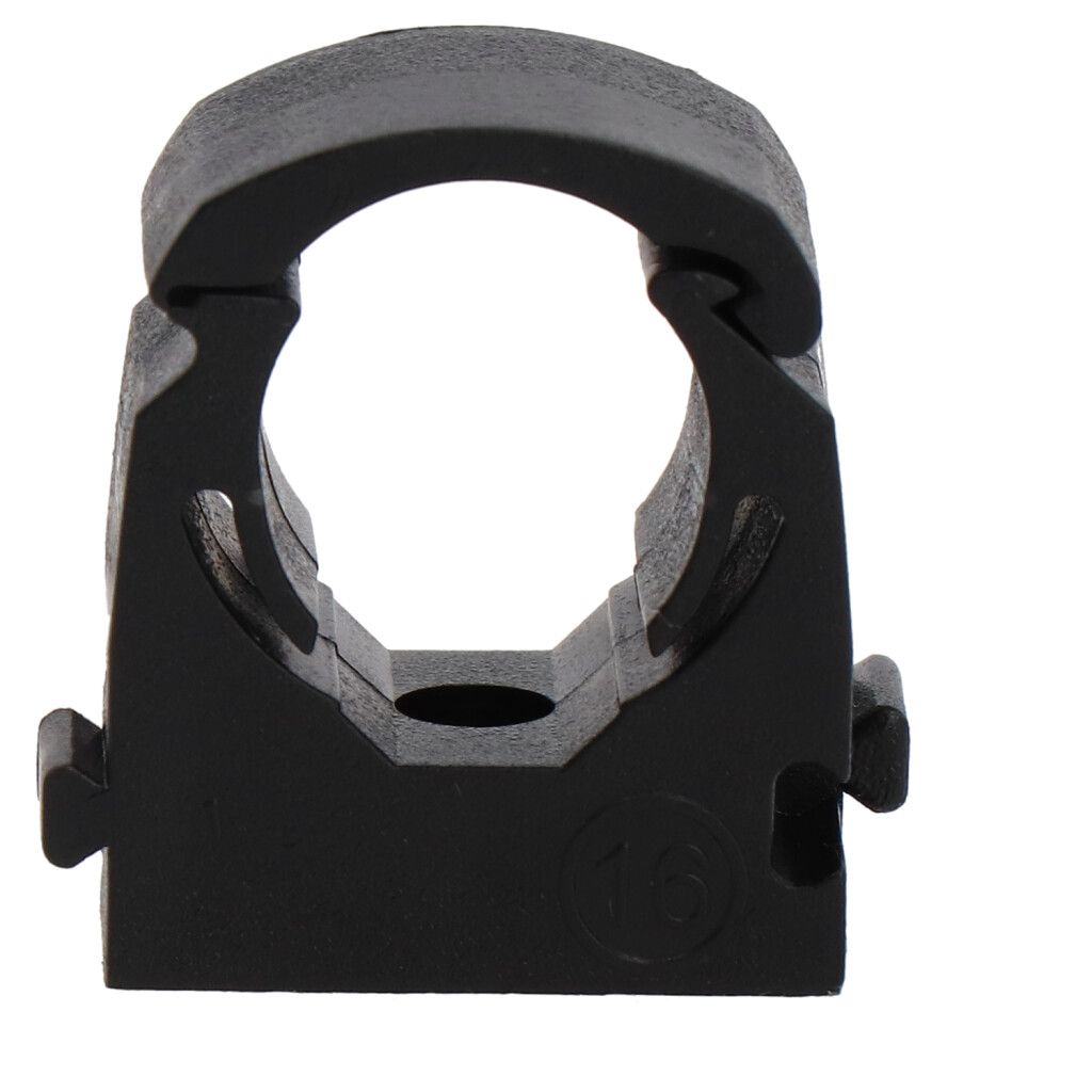 Pipe clamp PP black for outer-ø 15mm