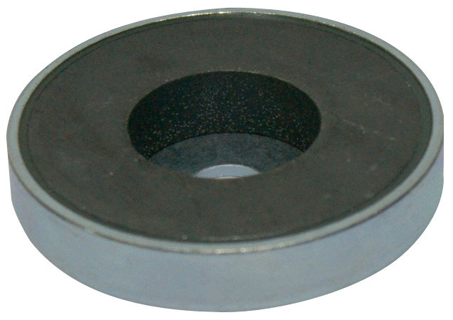 Magnetic clamp, galvanized, round, without rubber protection