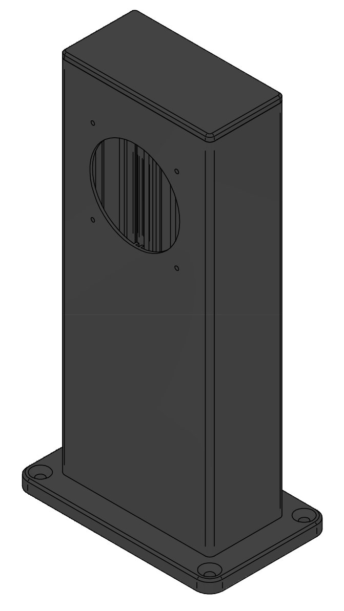 Power column ES 100, black painted RAL9005