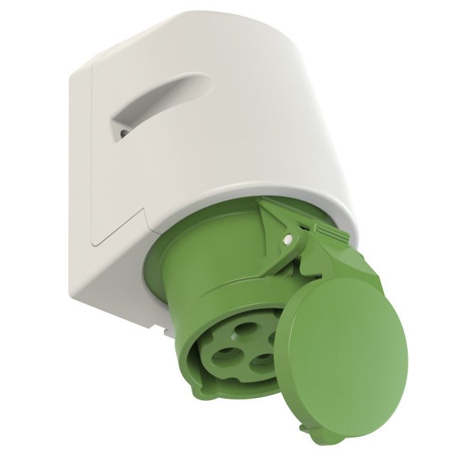 Plastic wall socket CEE 16A/50V, 3P+PE/10h, IP44