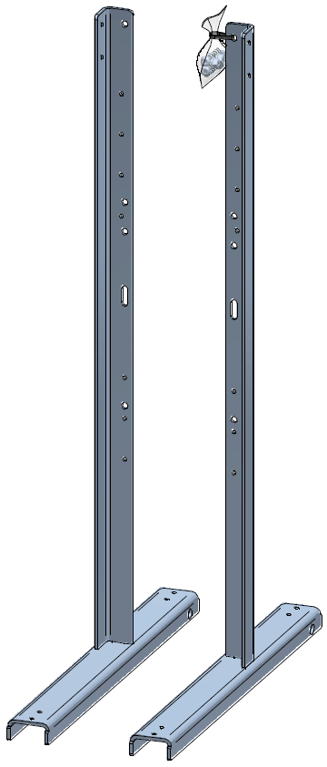 Coppia di supporti acciaio inoss. 800mm,