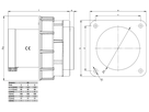 Plastic built-in plug CEE IP67