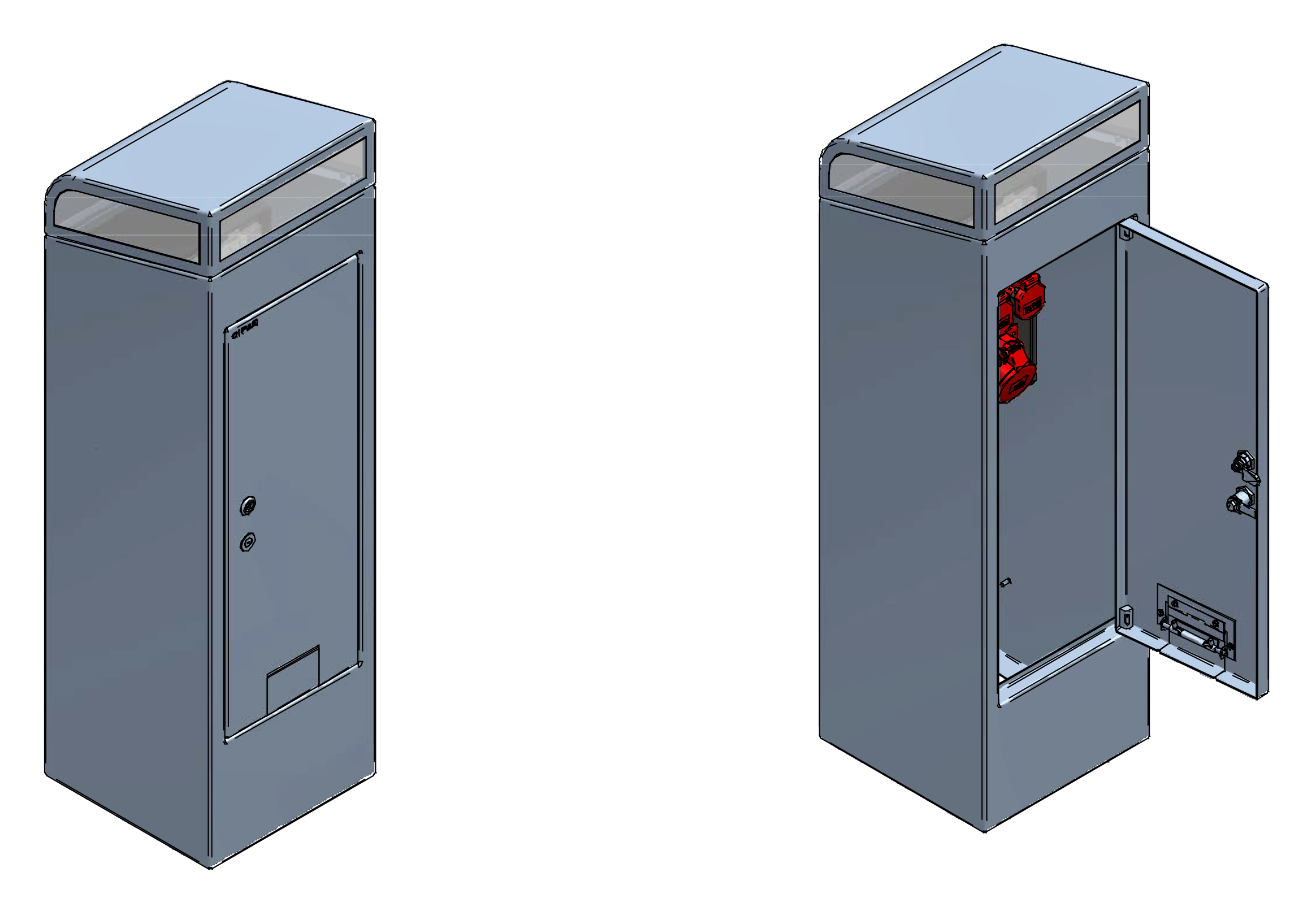 Pillier d'énergie QUADRO, V2A, avec éclairage difus,