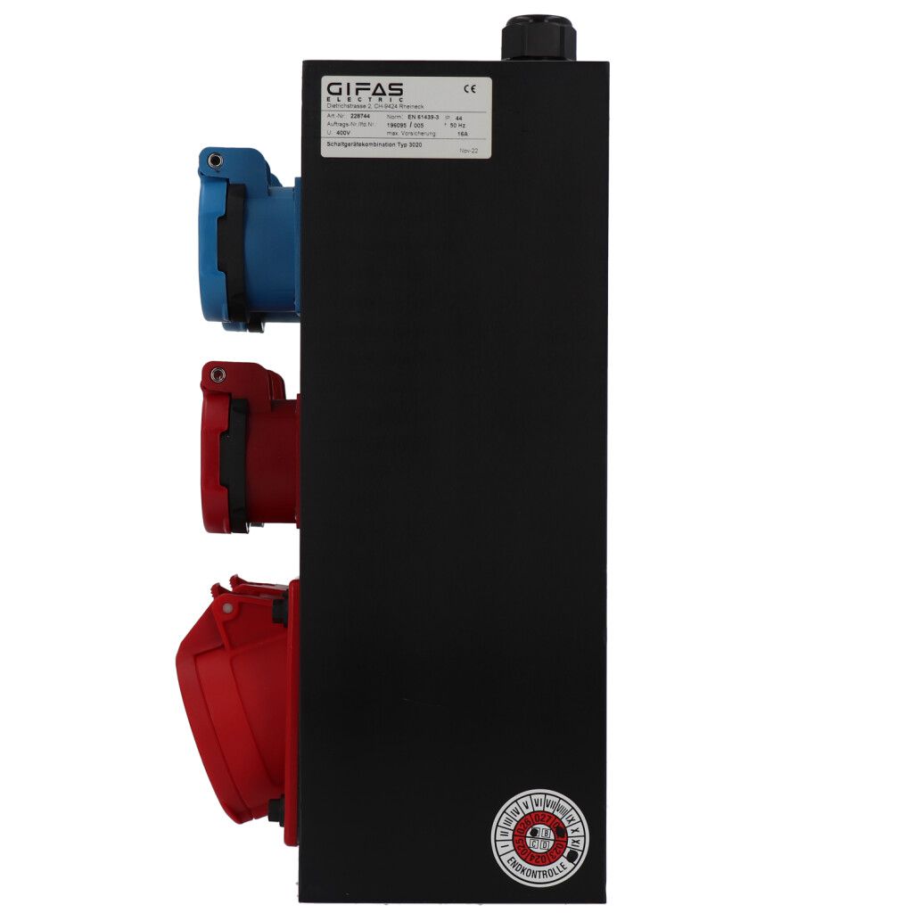 Quadro elettrico in gomma dura tipo 3020, nero