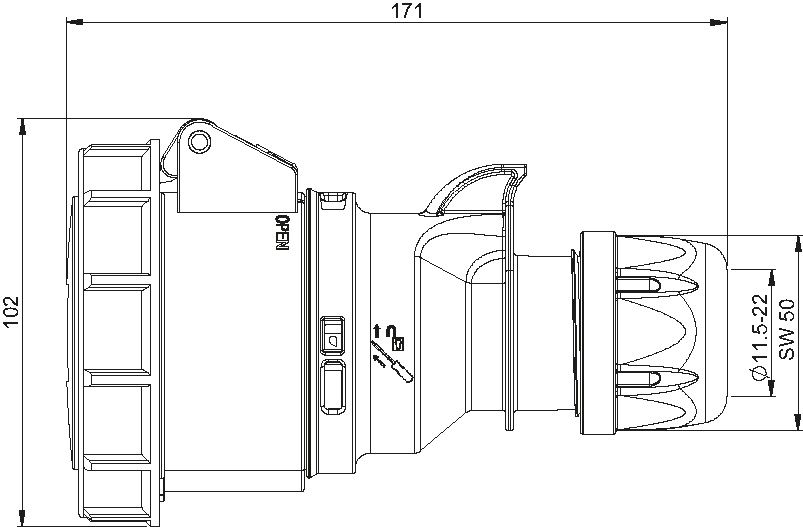 Presa in plastica dura CEE IP67