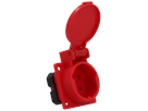 Built-in socket type 25 IP20 red with lid