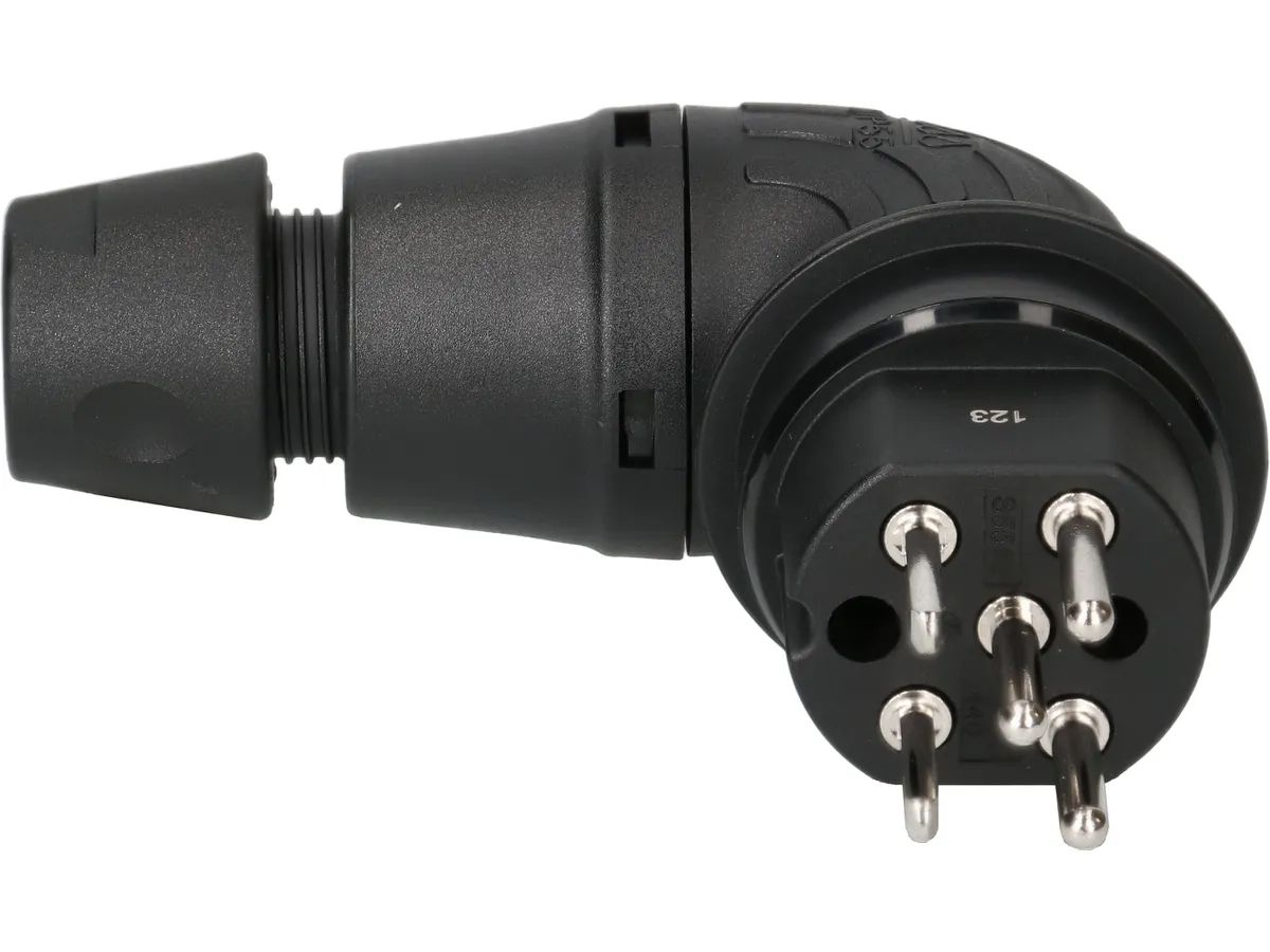 Right-angle plug type 15 IP55230-400V/10A/3P+N+PE black