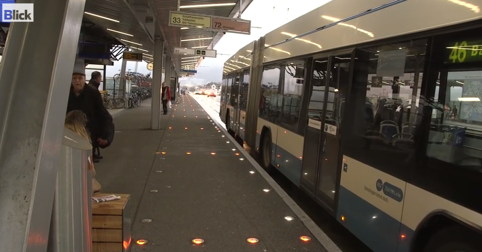 CircLED Bodenleuchten an der Hardbrücke Zürich – sichere und gut sichtbare Beleuchtung für Bushaltestellen und Fussgängerbereiche
