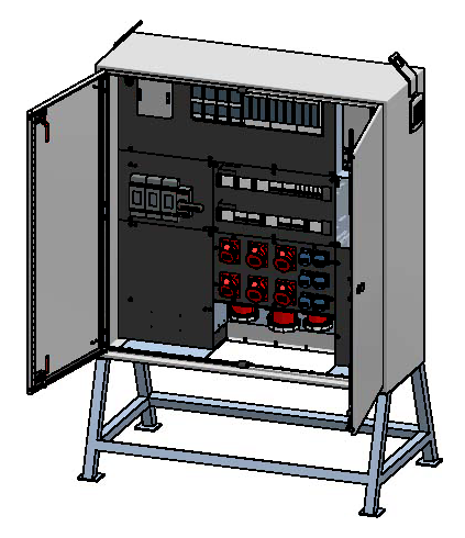 Baustromverteiler 400A, Stahlblech