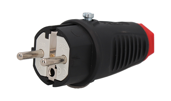 Stecker Schuko F/B Gummi IP54