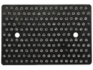 Wandreflektor Kunststoff schwarz, 188 Glasperlen weiss, 120x80mm