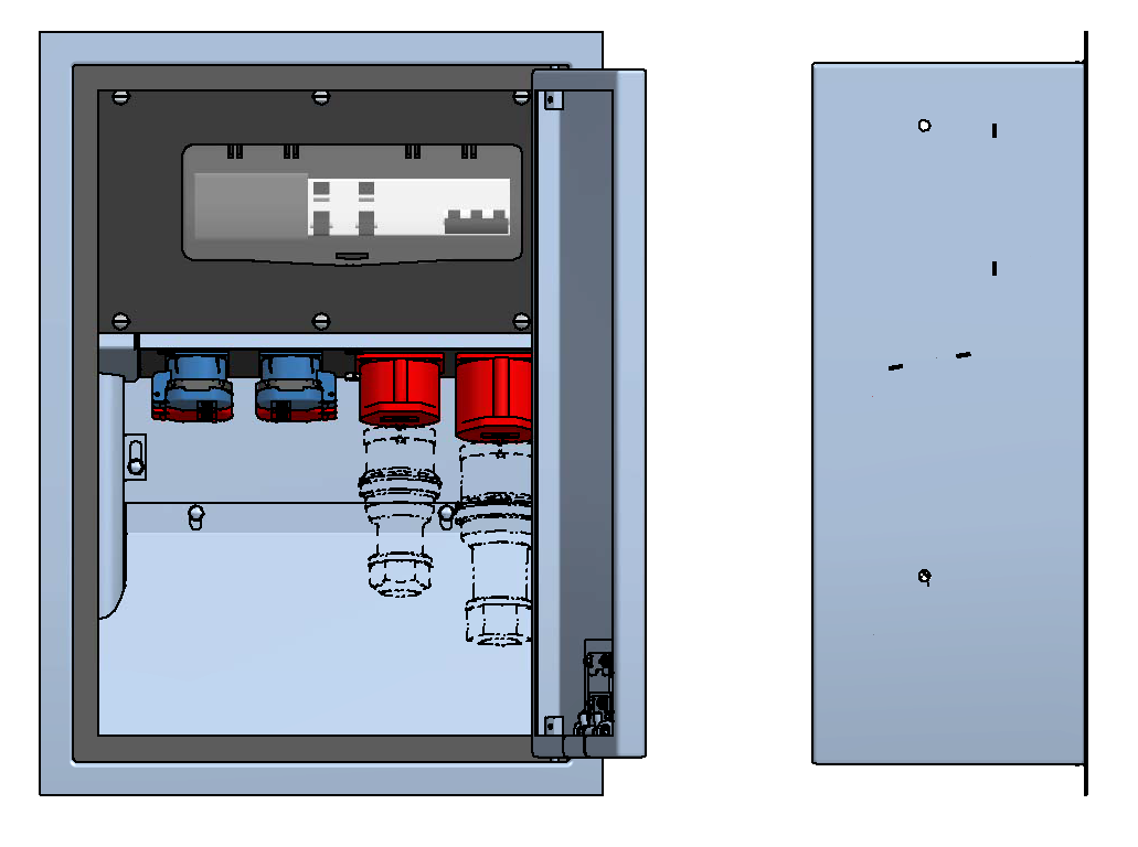 Recessed mounted distributor cabinet, box V2A,