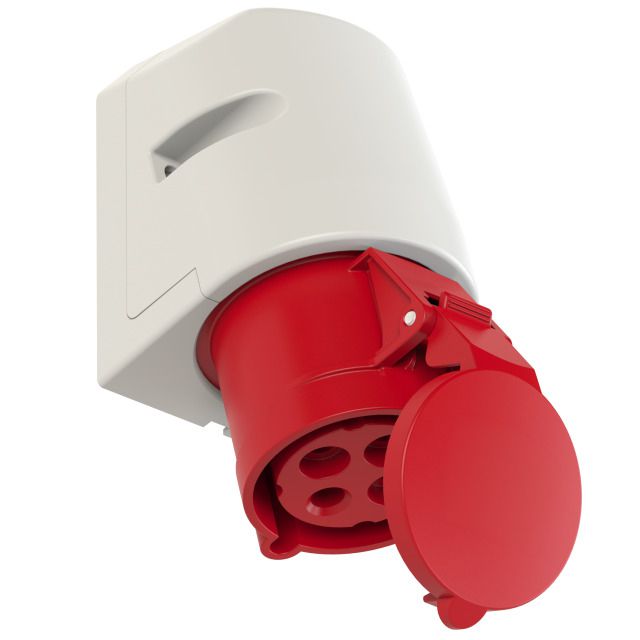 Plastic wall socket CEE 32A/400V, 3P+PE/6h, IP44