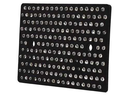 Wandreflektor Kunststoff schwarz, 188 Glasperlen weiss, 120x80mm