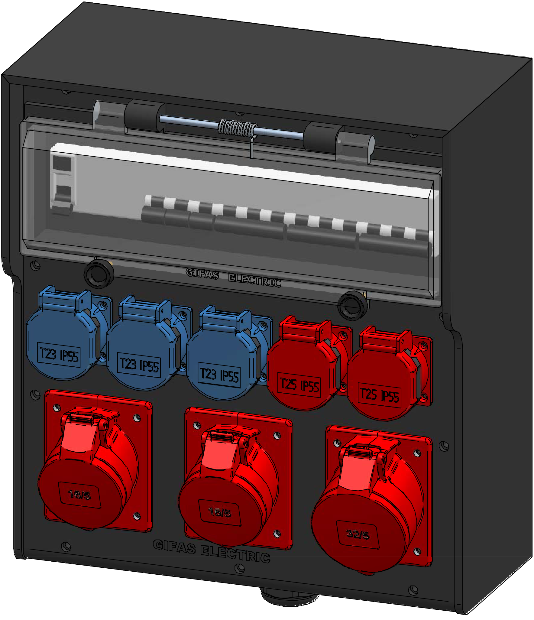 Boitier de distribution type 7700, noir