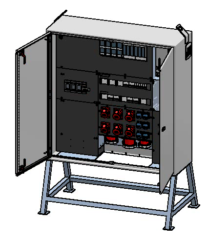 Baustromverteiler 250A, Stahlblech
