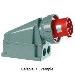 Plastic wall plug CEE 63A/500V, 3P+PE/7h, IP67