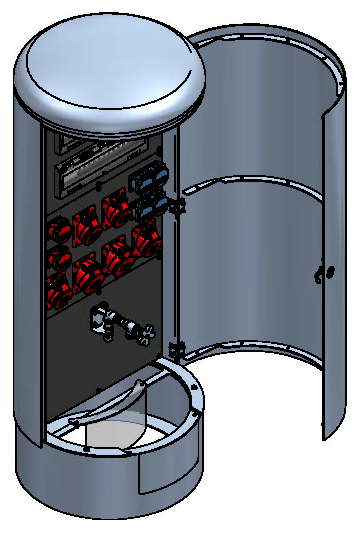 Colonnina di energia RONDO L lucidata V2A