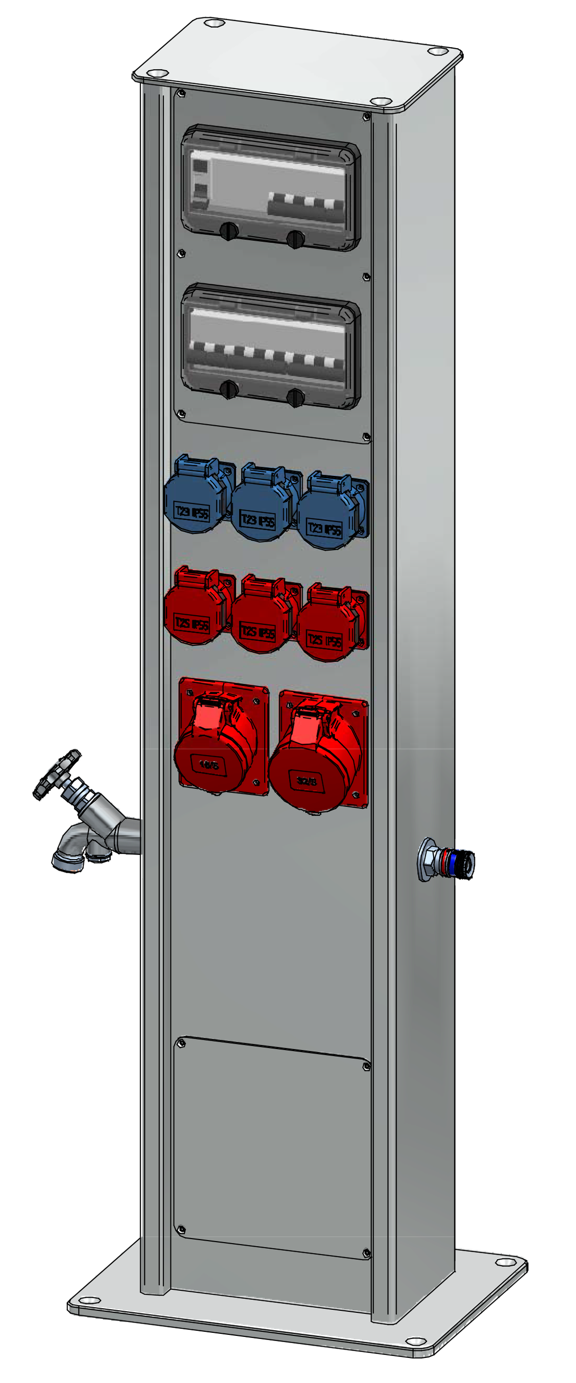 Power column ES 230, aluminium anodised