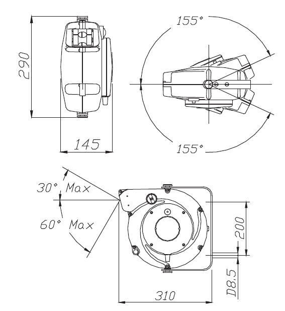 Zug-Kabelrolle Typ 521 IP42 3P