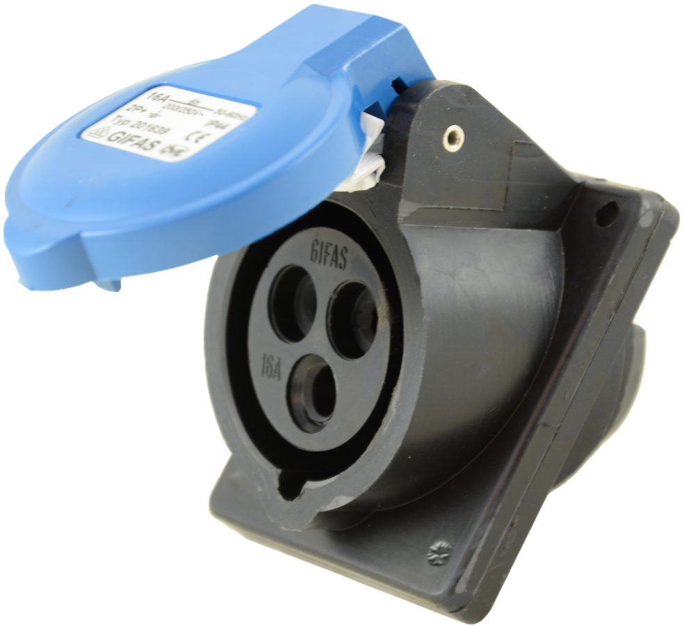 Solid rubber built-in socket CEE