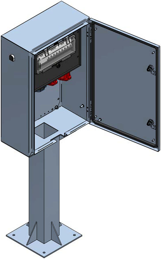 Surface mounted distributor cabinet V2A stand,